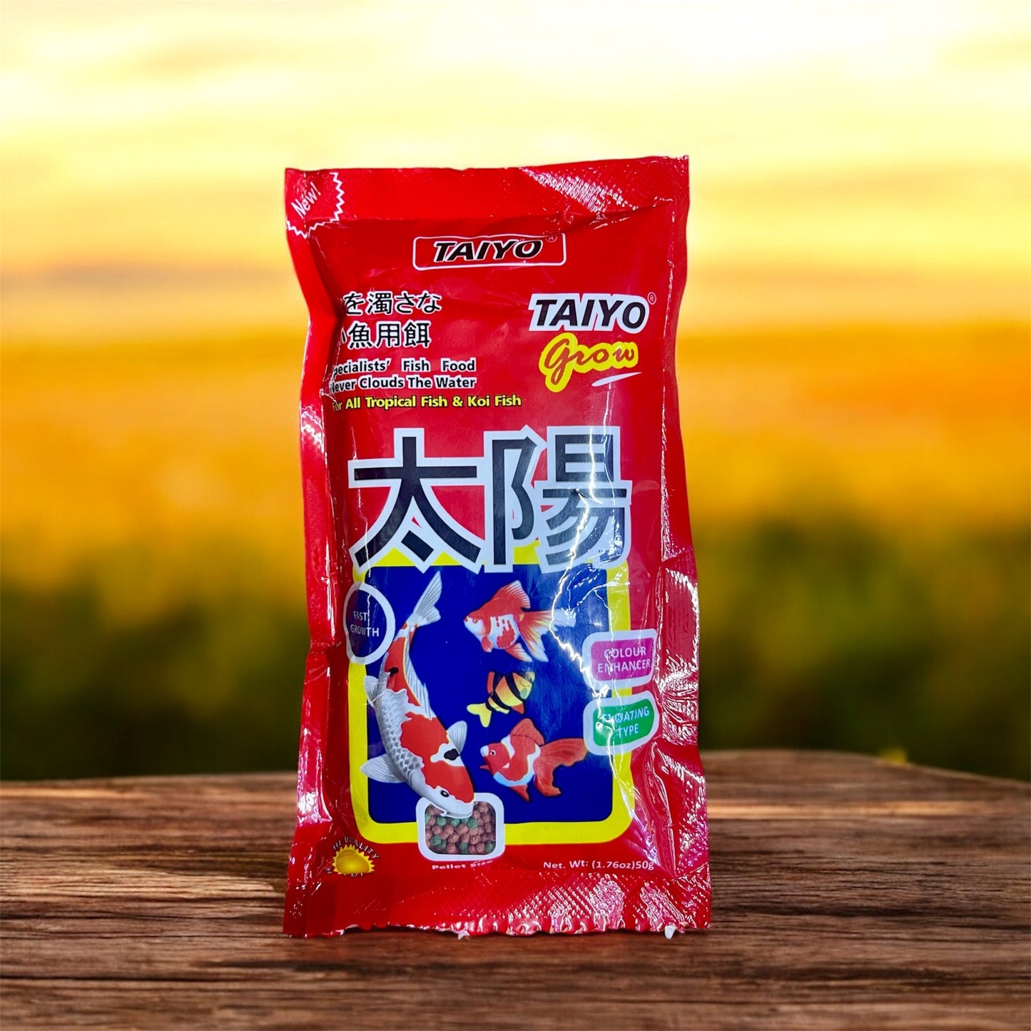 Taiyo Grow Fish Food for all Tropical Fishes 50g (1.2mm - Small Pellet)