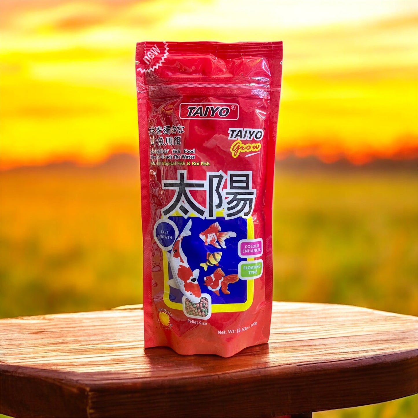 Taiyo Grow Fish Food for all Tropical Fishes 100g (1.2mm - Small Pellet)