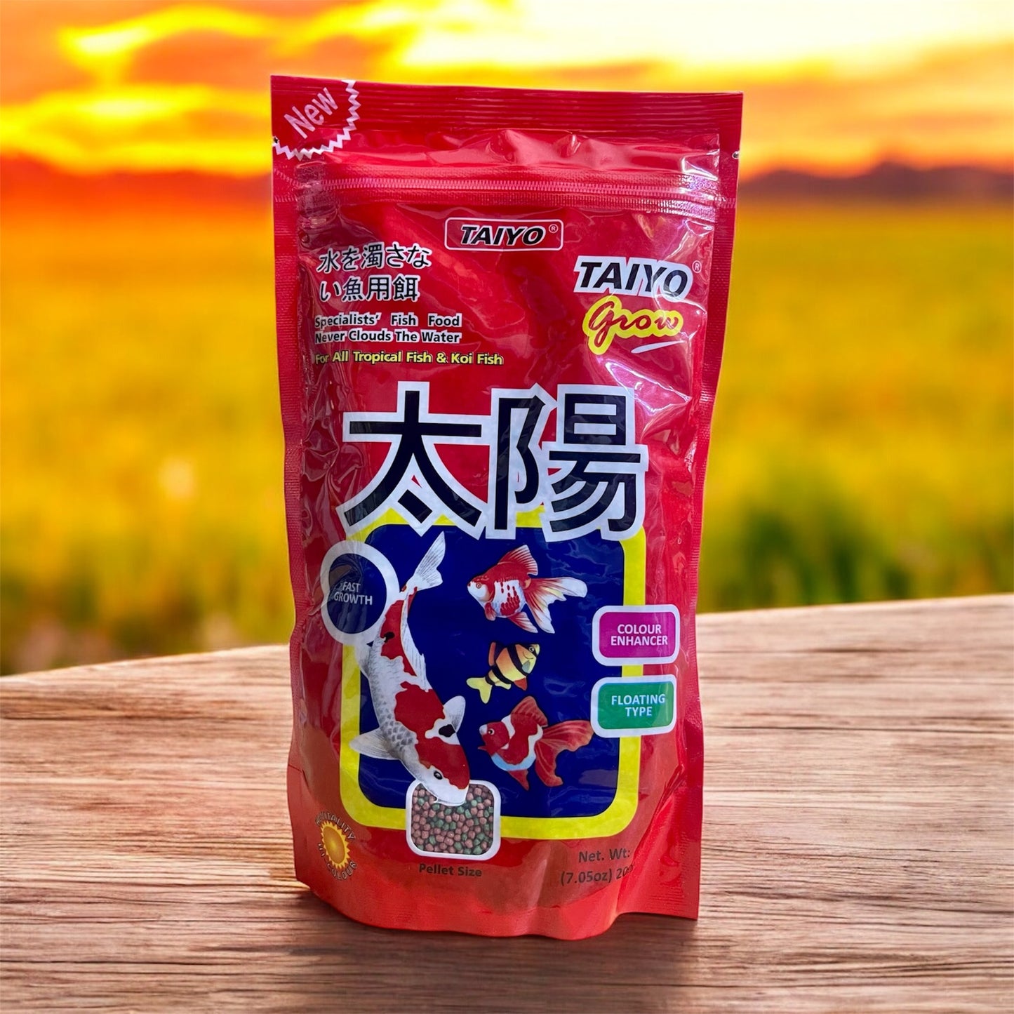 Taiyo Grow Fish Food for all Tropical Fishes 200g (1.2mm - Small Pellet)