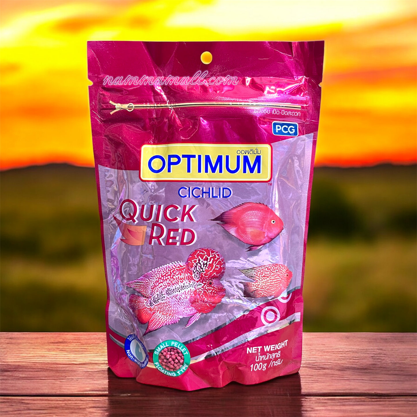 Optimum Cichlid Quick Red Fish Food 100g - PCG (Floating Type)