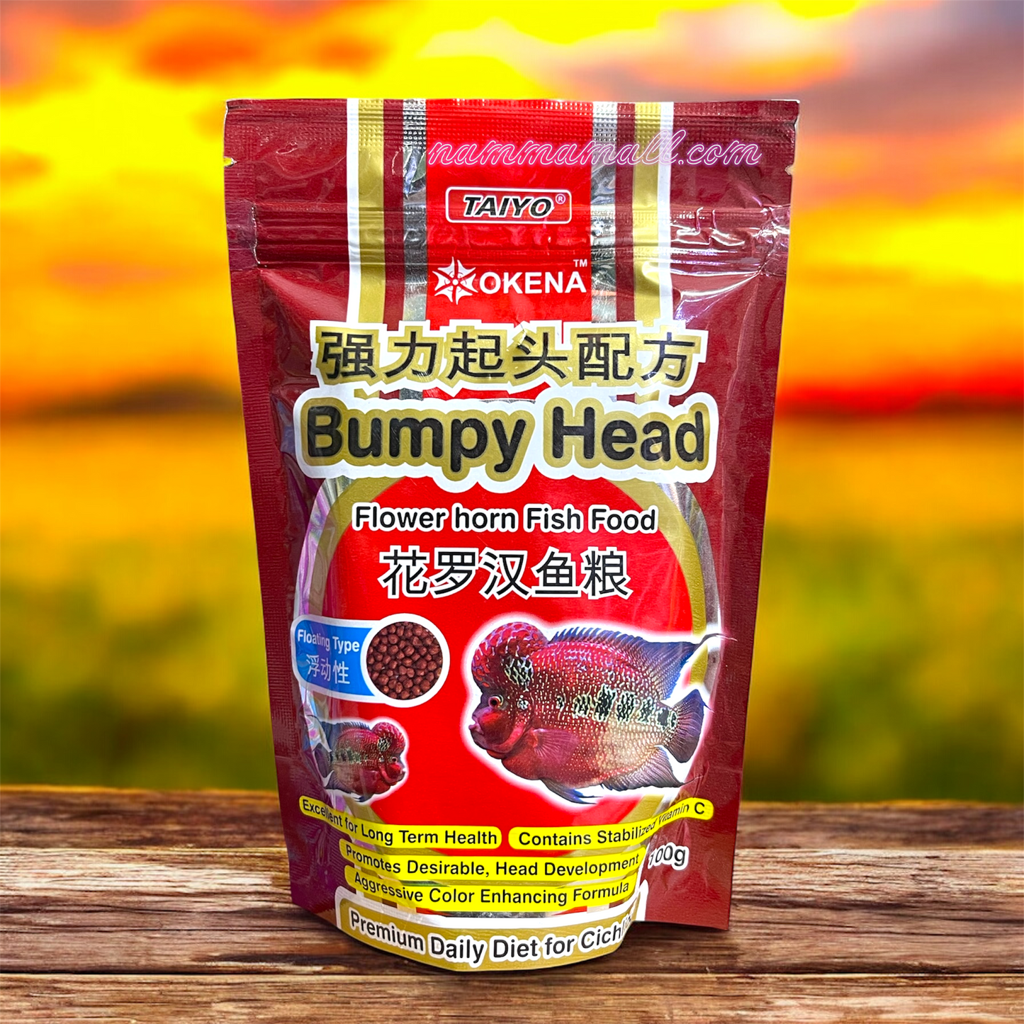 Taiyo Okena Bumpy Head Flowerhorn Fish Food 100g (Floating Type)