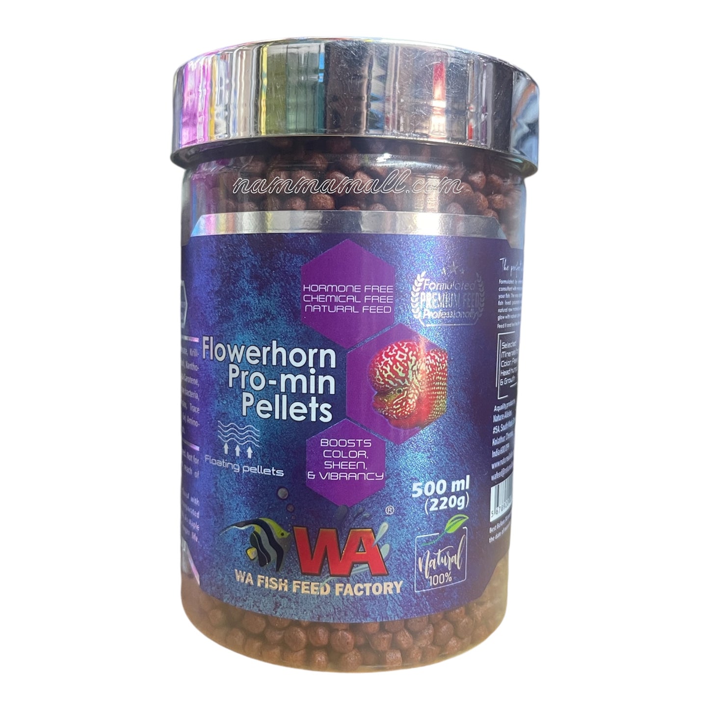 WA Flowerhorn Pro-min Pellets 500ml (220g) - WA Fish Feed Factory