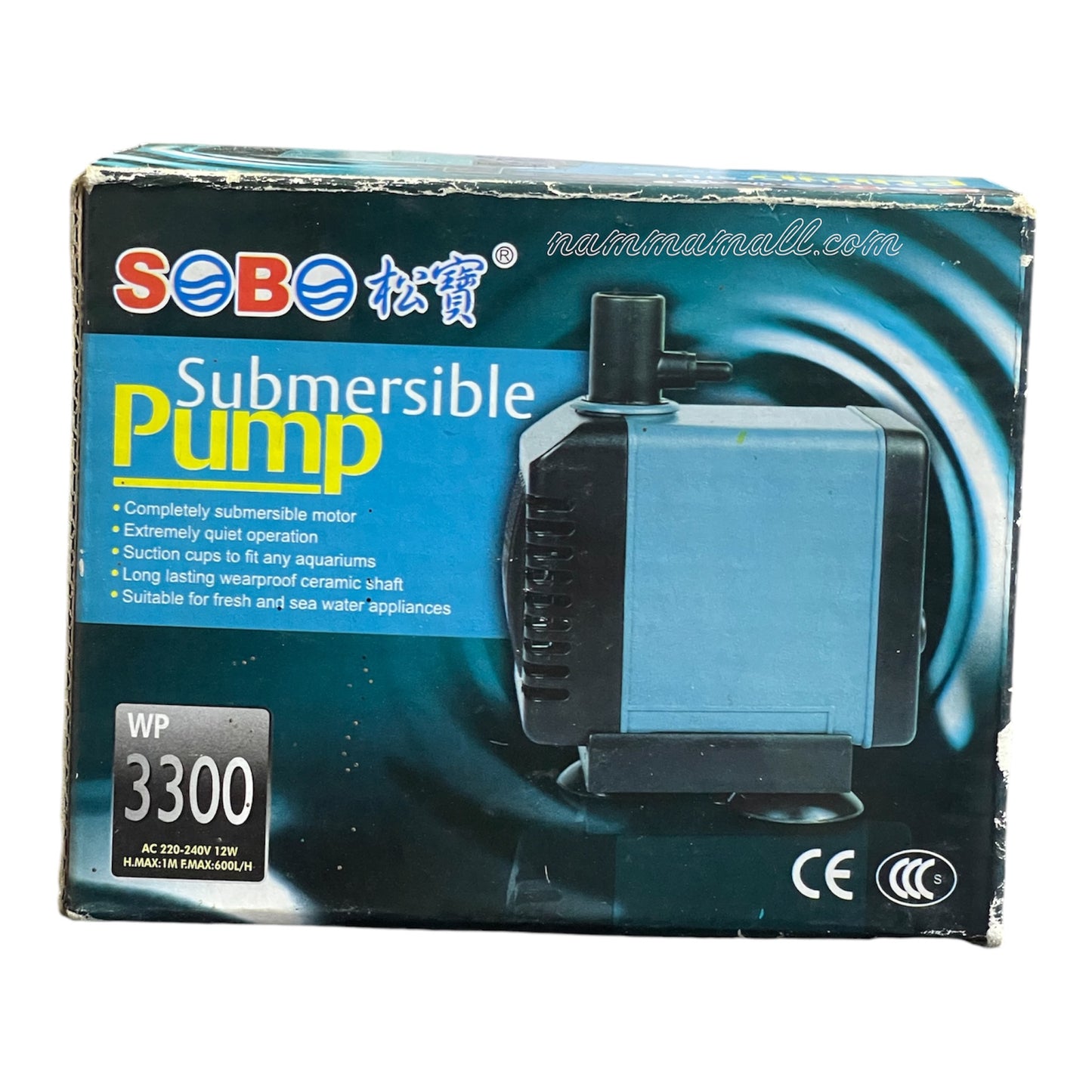 WP 3300 Sobo Aquarium Submersible Water Pump - Fountain Head - 12W