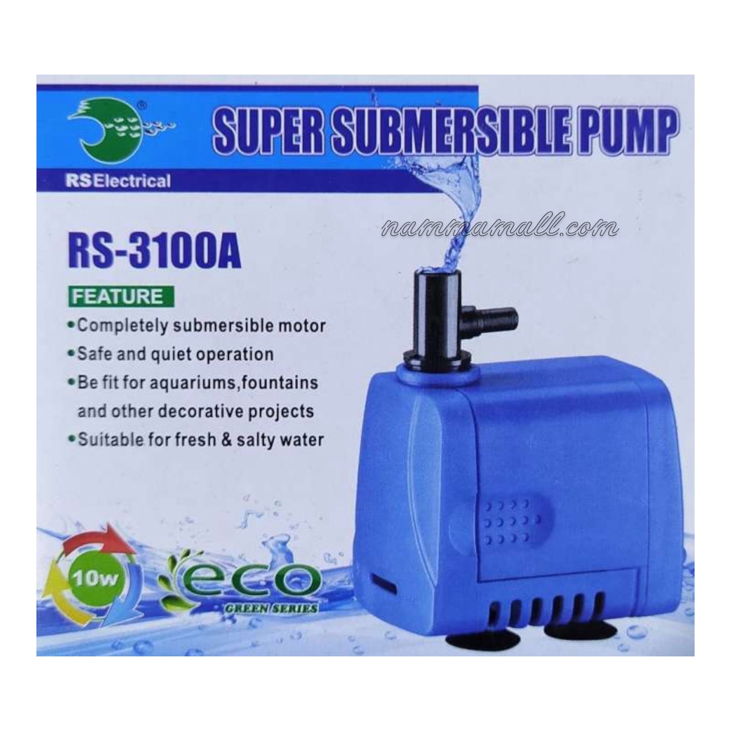 RS 3100A Aquarium Submersible Water Pump - Fountain Head - 10W