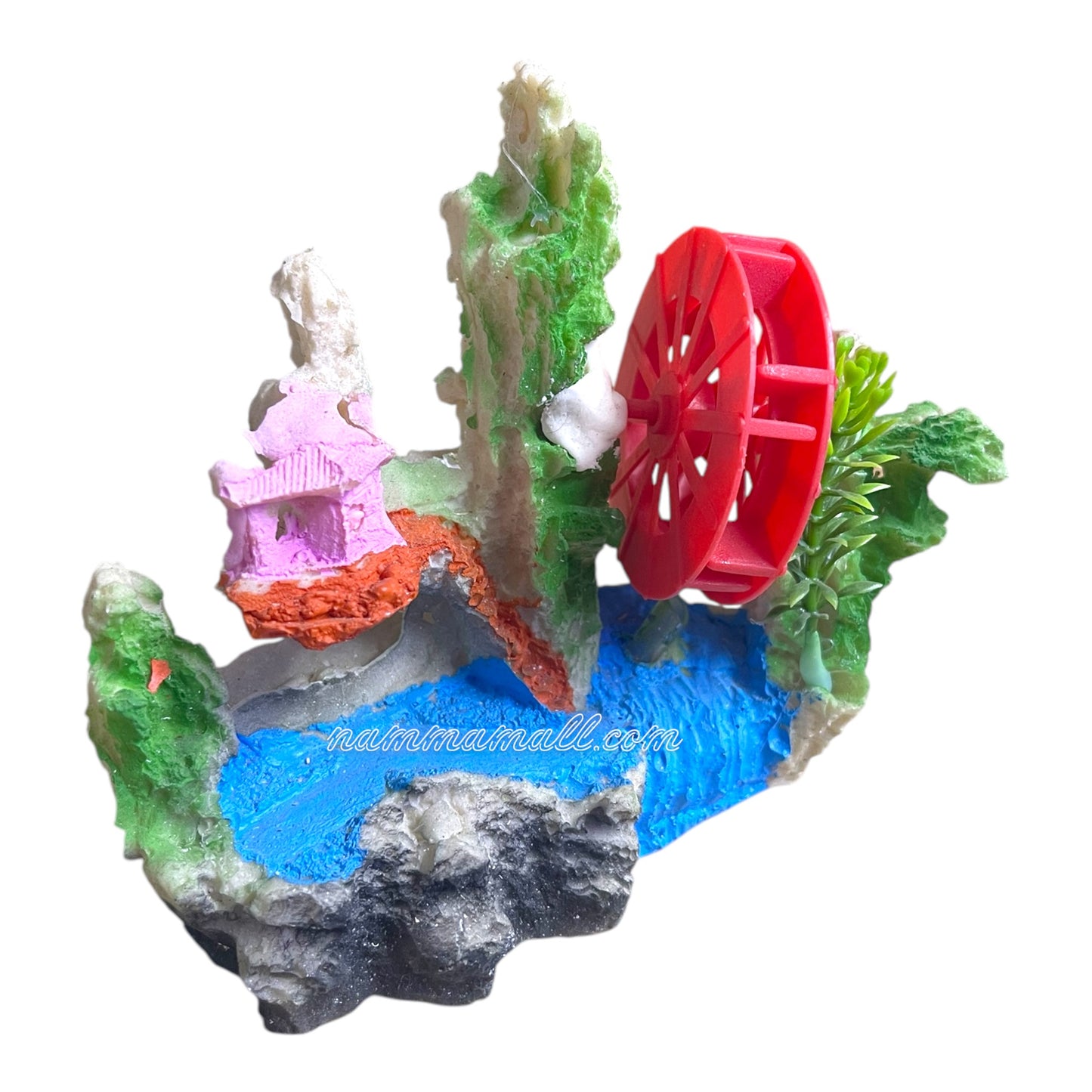 Mountain with Wheel Small Action Toy Z01 - Aquarium Ornamental Toy - White