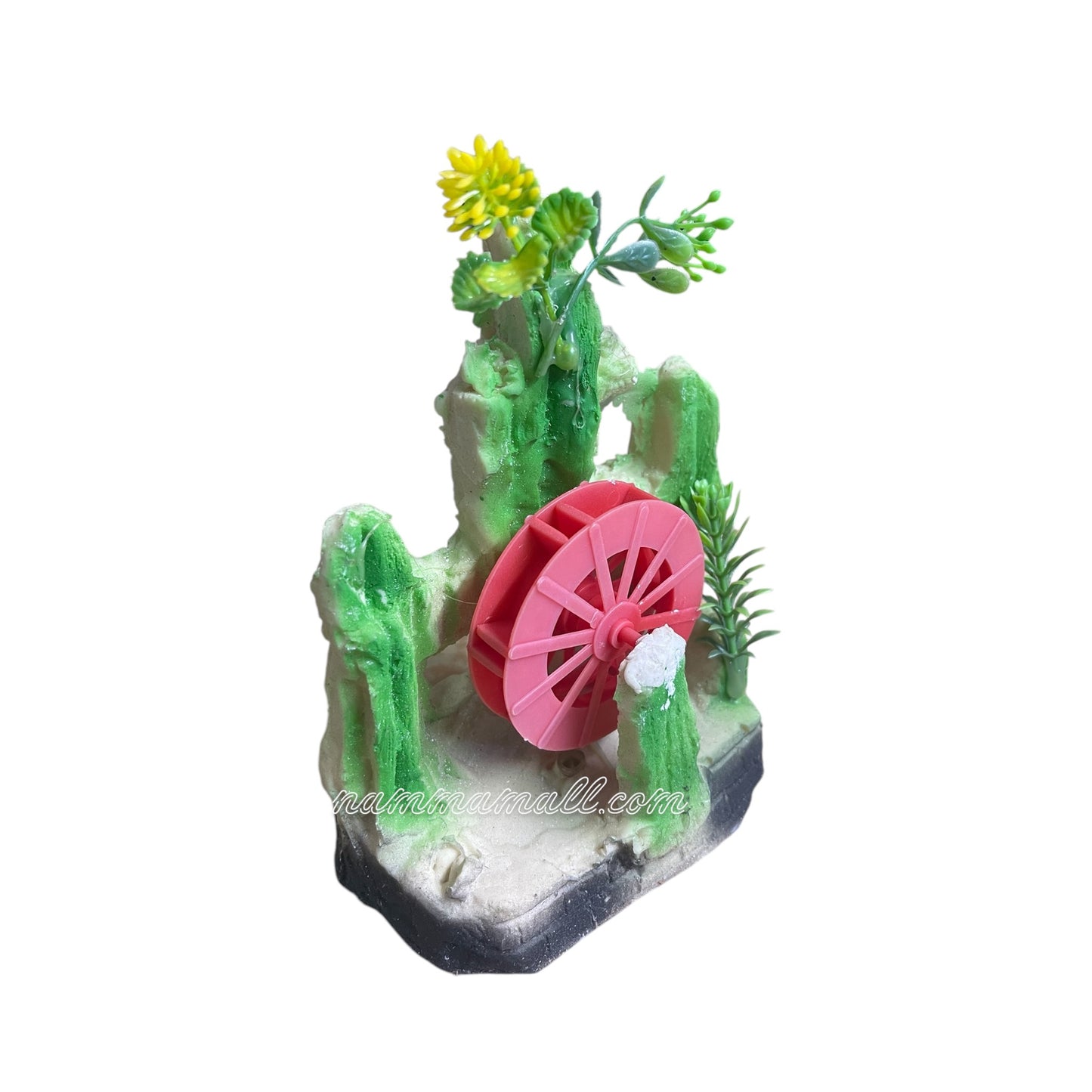 Mountain with Wheel Small Action Toy Z02 - Aquarium Ornamental Toy - White