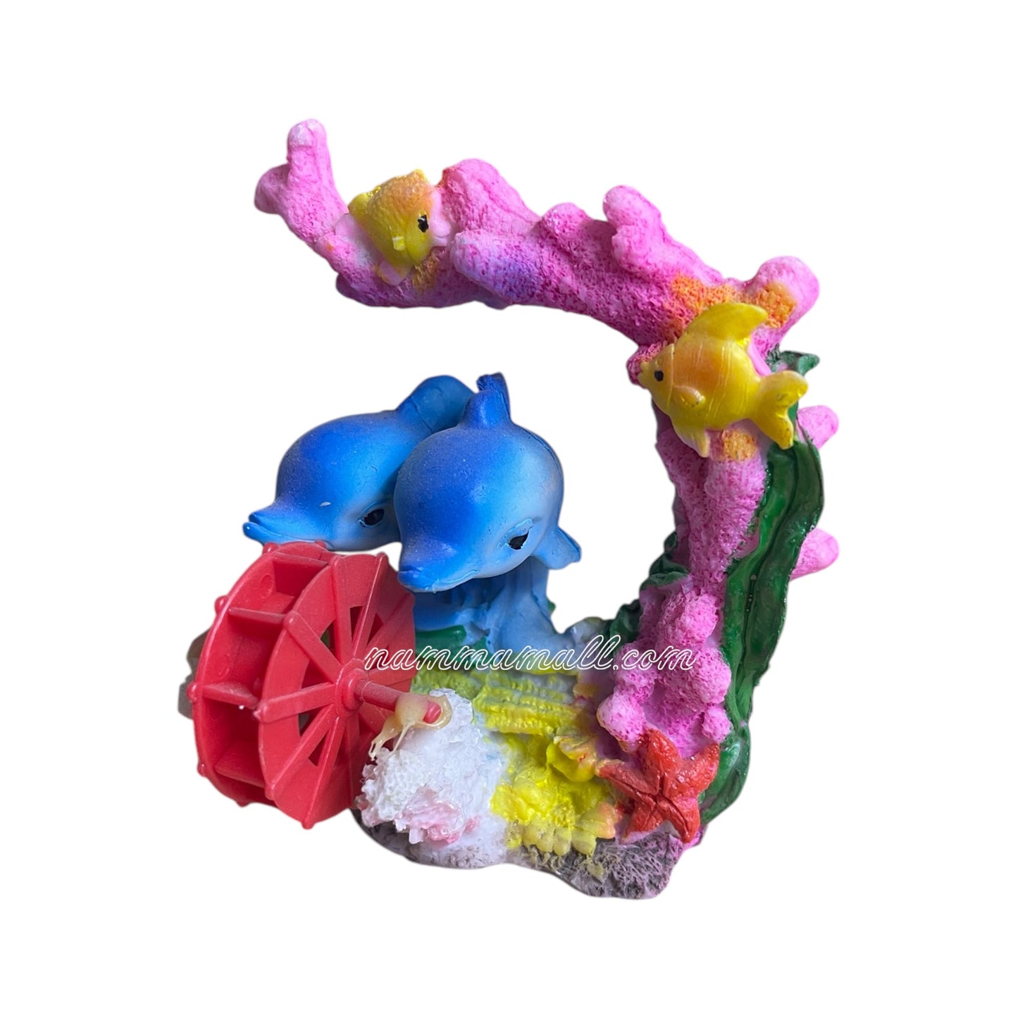 Dolphin Pair under Arch with Wheel - Aquarium Ornamental Toy - Action Toys