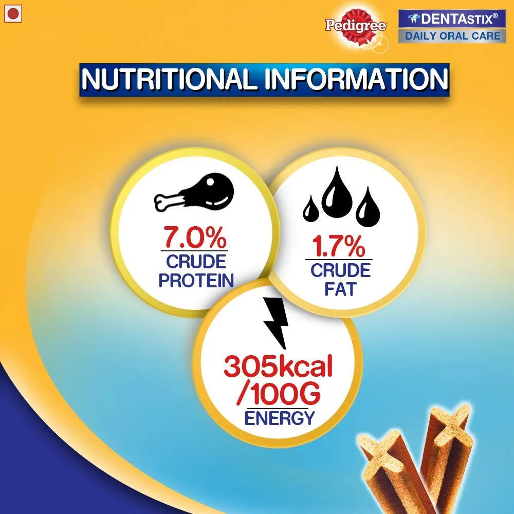 Pedigree Dentastix - Daily Oral Care - 10 to 25 kg Dogs - Adult Dogs - 180g (Pack of 7 Sticks)