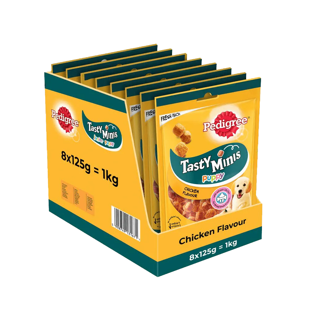 Pedigree Tasty Minis - Chicken Flavor Cubes - Treat for Puppy - 125g