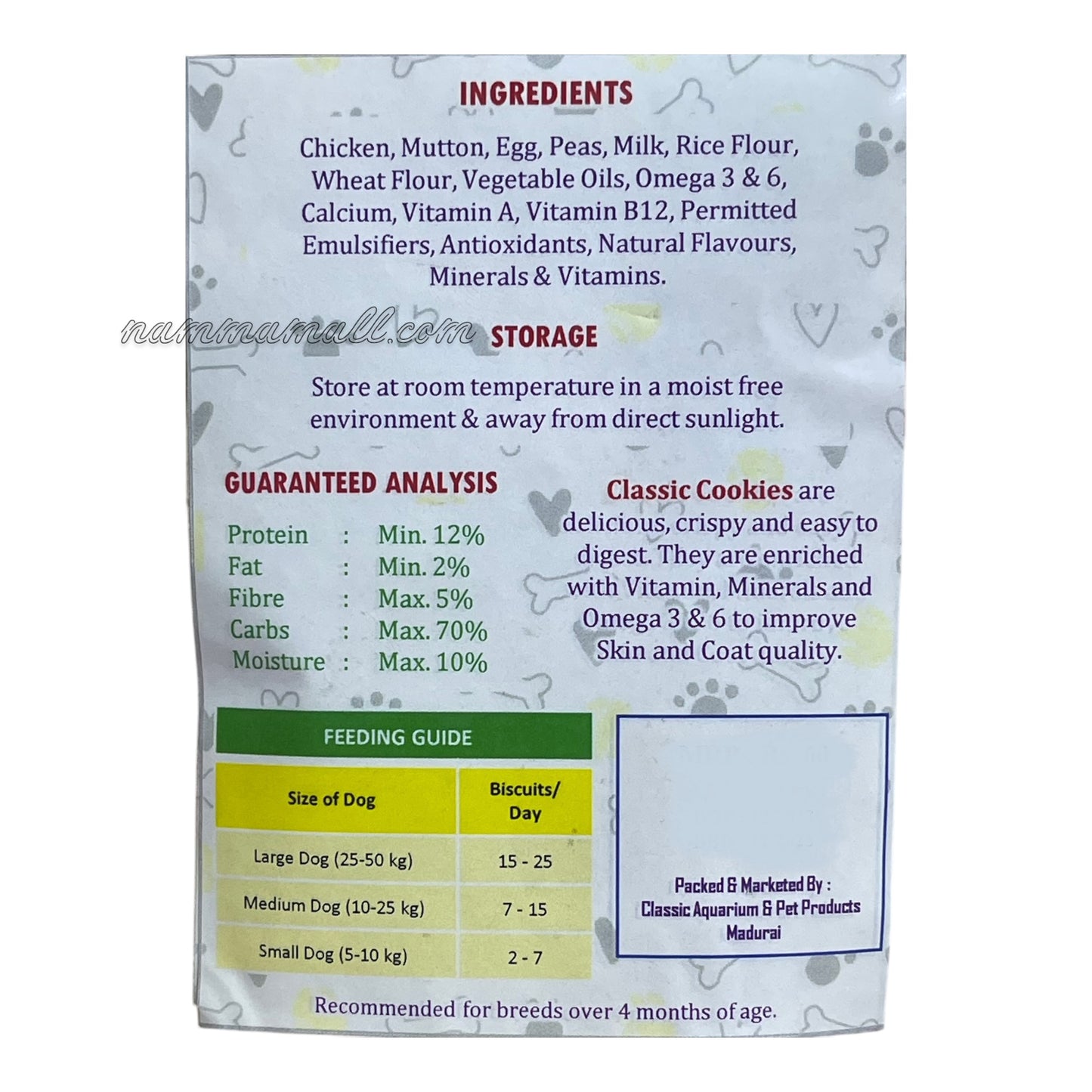 Classic Assorted Cookies - Dog Treats - Biscuits - 125g - For Puppy & Adult