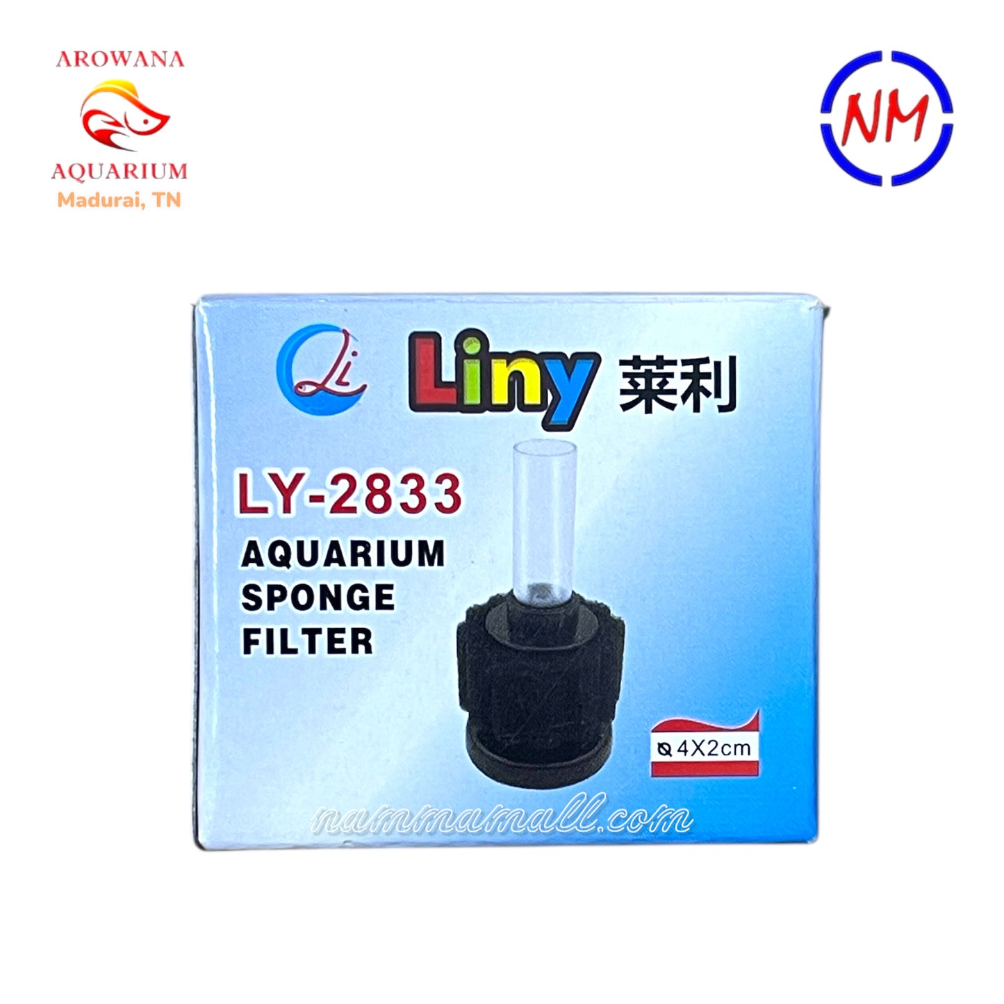 LY 2833 - Liny Tiny Aquarium Bio Sponge Filter - Suitable for Bowls and Mini Nano Tanks - 4cm × 2cm Sponge - Bowl Filter