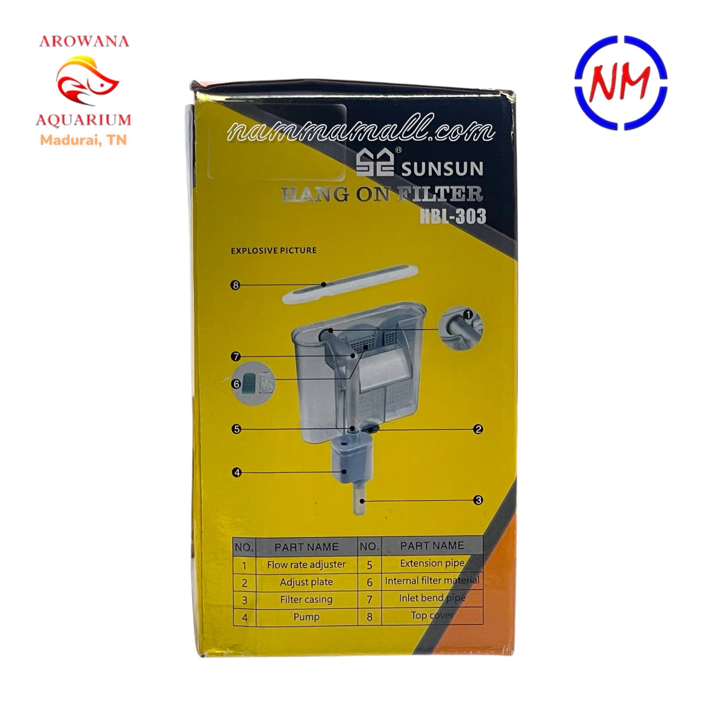 HBL 303 Sunsun Hang On Filter - Aquarium Hanging Filter - 3W
