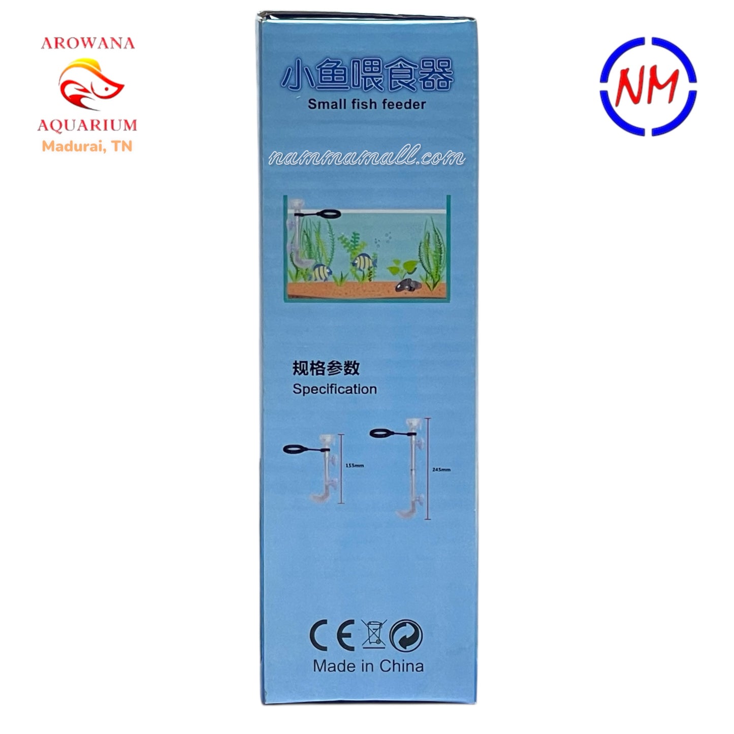LY 615 - Liny Small Fish Feeder Manual - Suitable for Floating and Sinking Pellets - Inbuild Equipment Cleaner Brush and Feeding Spoon