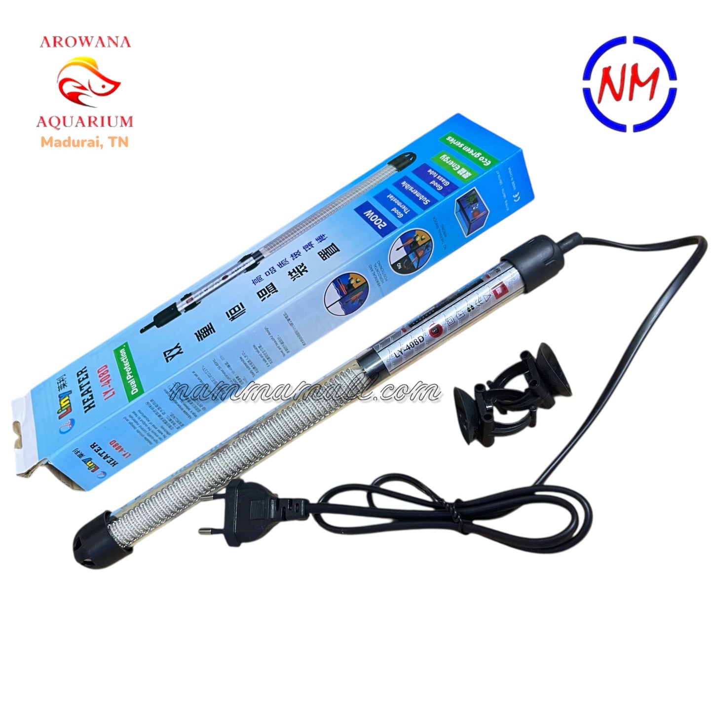 LY 408D - 200W Liny Aquarium Heater - Fully Submersible Automatic Aquarium Heater