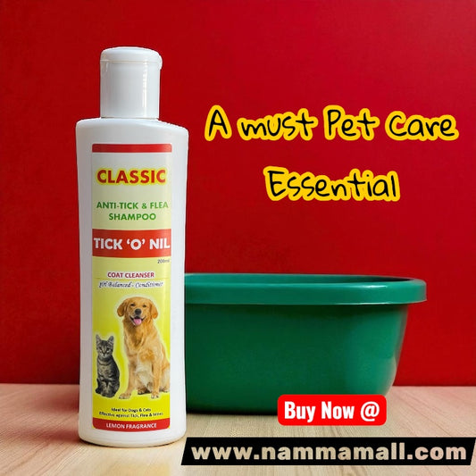 Classic Tick O Nil - Anti Tick & Flea Pet Shampoo 200ml - Dog Shampoo - Cat Shampoo
