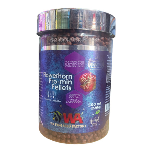 WA Flowerhorn Pro-min Pellets 500ml (220g) - WA Fish Feed Factory