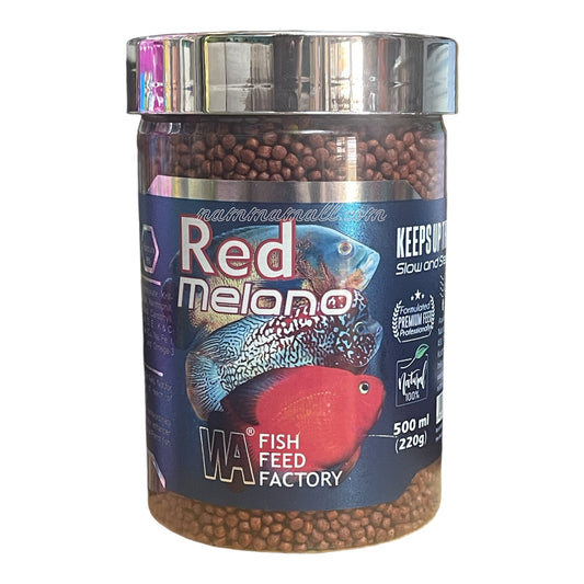 WA  Red Melano Fish Food 500ml (220g) - WA Fish Feed Factory - Flowerhorn, Parrot & Cichlid Fish Food
