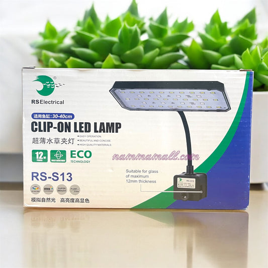 RS S13 - RS Electrical Clip On LED Lamp - Glass mounted LED Lamp - 12W (30-40cm Aquarium)