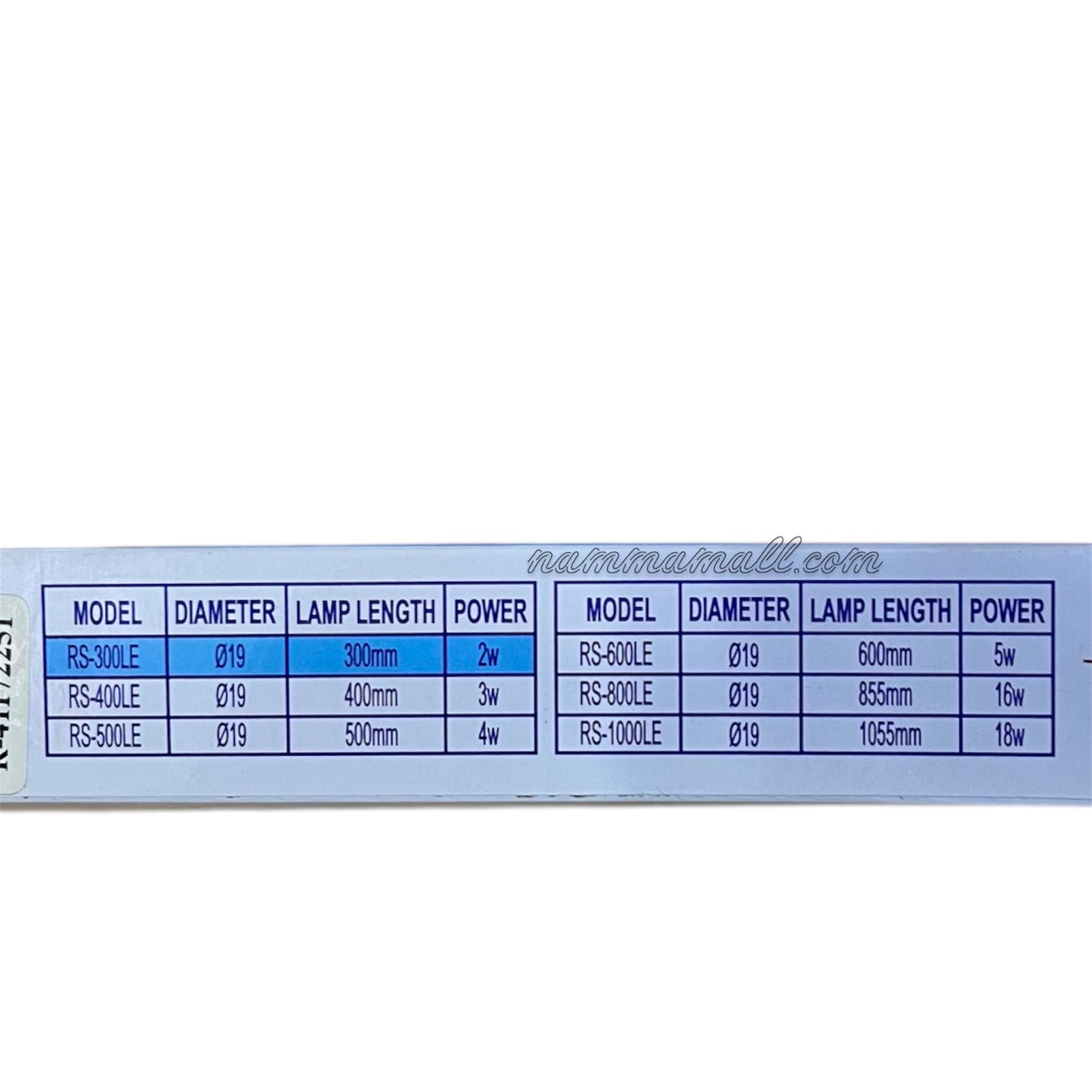 RS 500LE - RS Electrical Aquarium Submersible Light - 500mm - T4 LED Under Water Light (Blue + White)