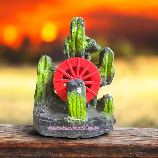 Mountain with Wheel Small Action Toy Z02 - Aquarium Ornamental Toy - Black