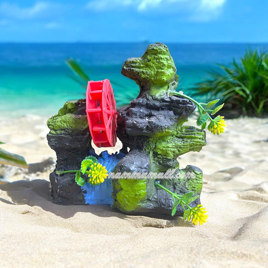 Mountain with Wheel Small Action Toy Z03 - Aquarium Ornamental Toy - Black