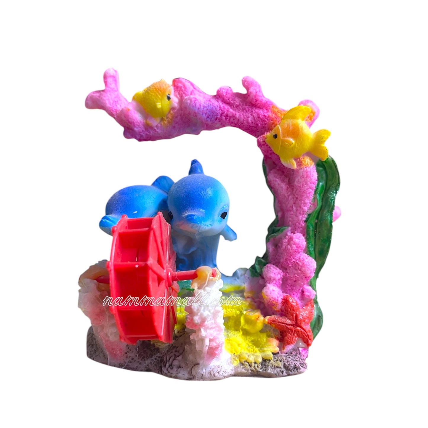 Dolphin Pair under Arch with Wheel - Aquarium Ornamental Toy - Action Toys
