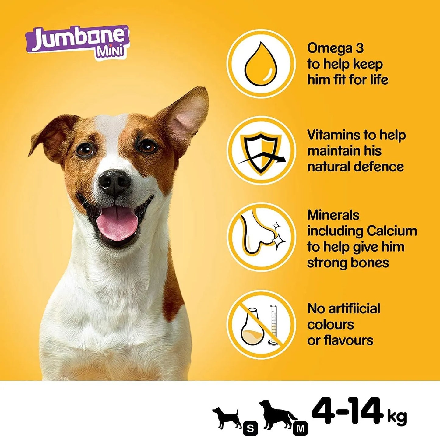 Pedigree Jumbone Mini - Adult Dog Treats - 160g (Pack of 4 Bones)