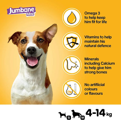 Pedigree Jumbone Mini - Adult Dog Treats - 160g (Pack of 4 Bones)