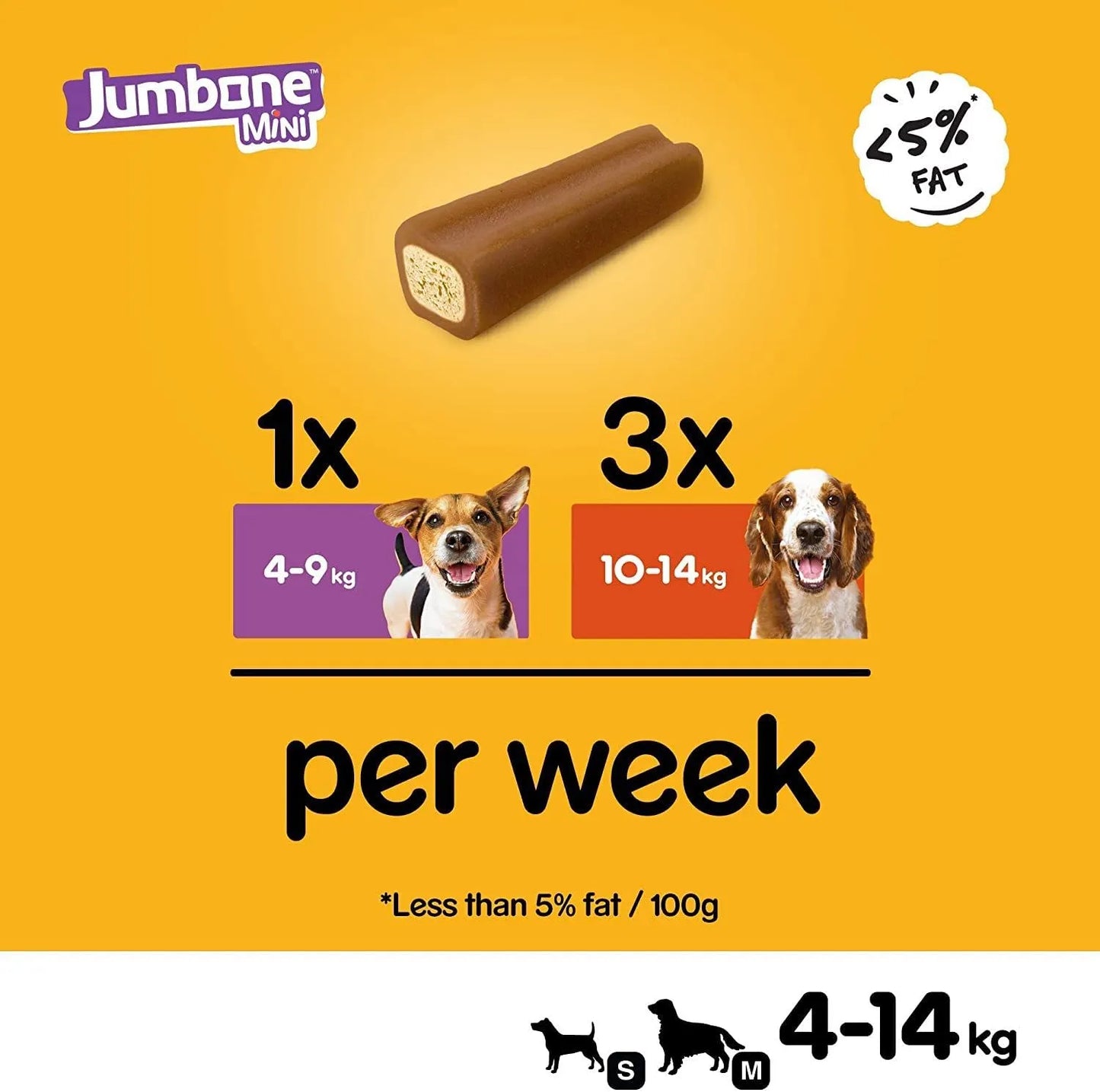 Pedigree Jumbone Mini - Adult Dog Treats - 160g (Pack of 4 Bones)