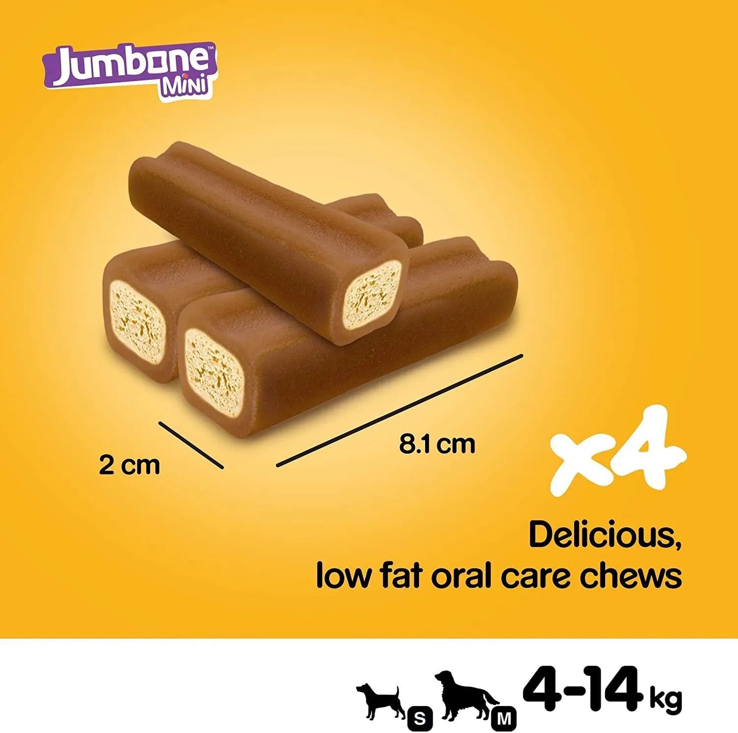 Pedigree Jumbone Mini - Adult Dog Treats - 160g (Pack of 4 Bones)