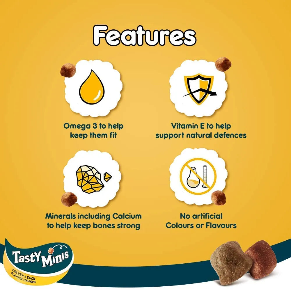 Pedigree Tasty Minis - Chicken & Duck Flavor Cubes - Treat for Dogs - 130g