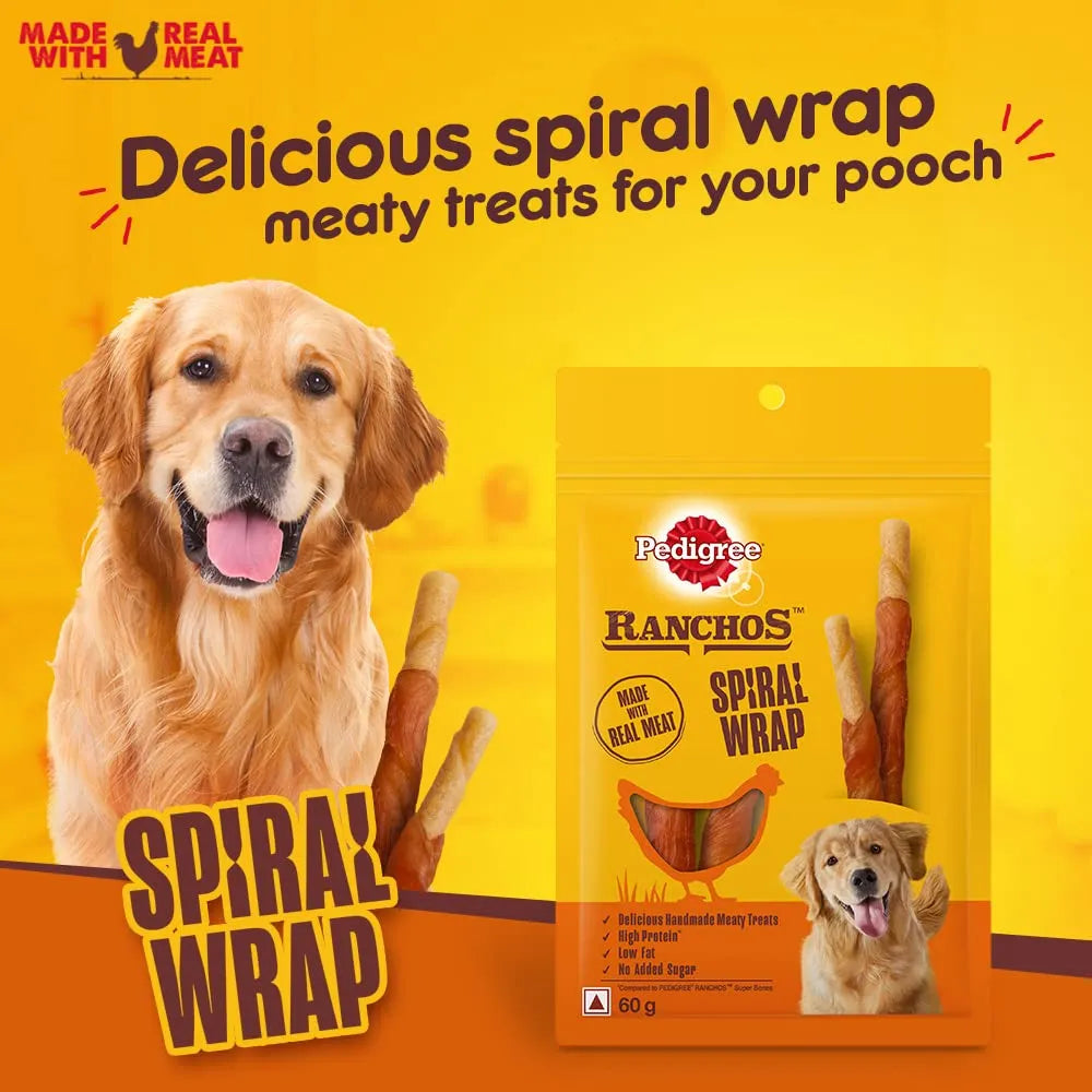 Pedigree Ranchos - Spiral Wraps - 60g - Treats for Puppies & Dogs