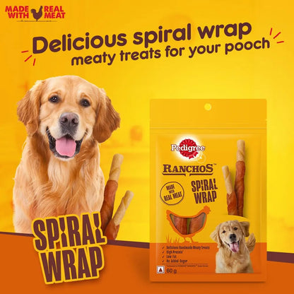 Pedigree Ranchos - Spiral Wraps - 60g - Treats for Puppies & Dogs