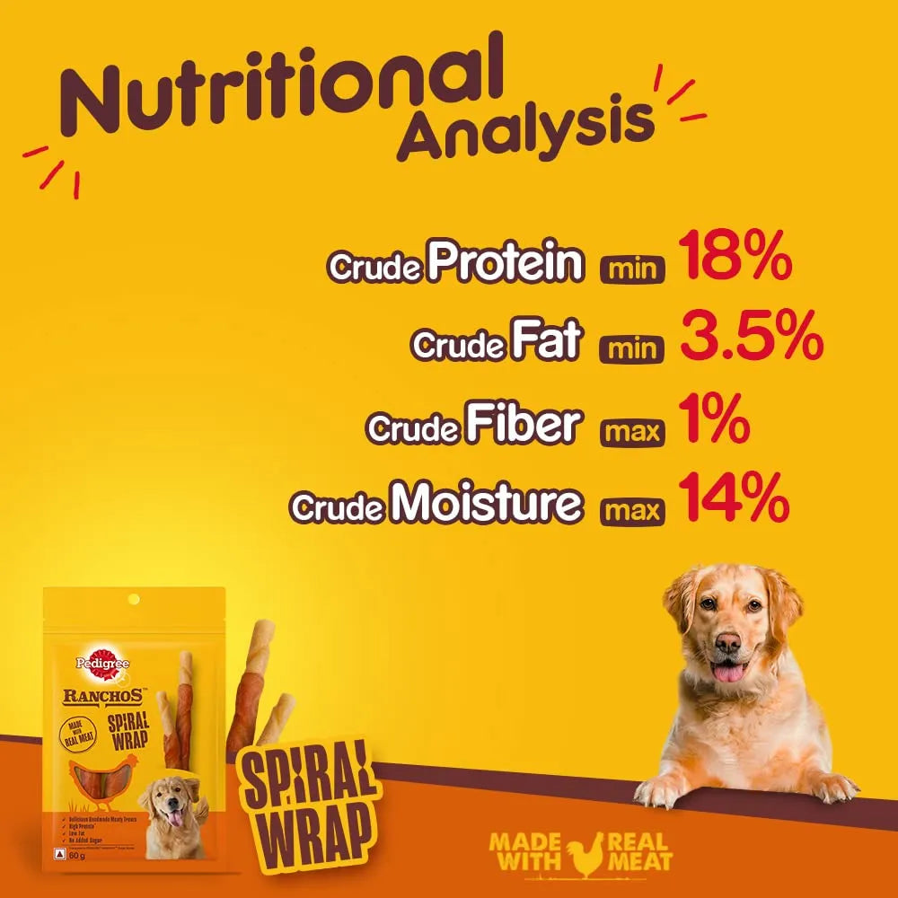 Pedigree Ranchos - Spiral Wraps - 60g - Treats for Puppies & Dogs