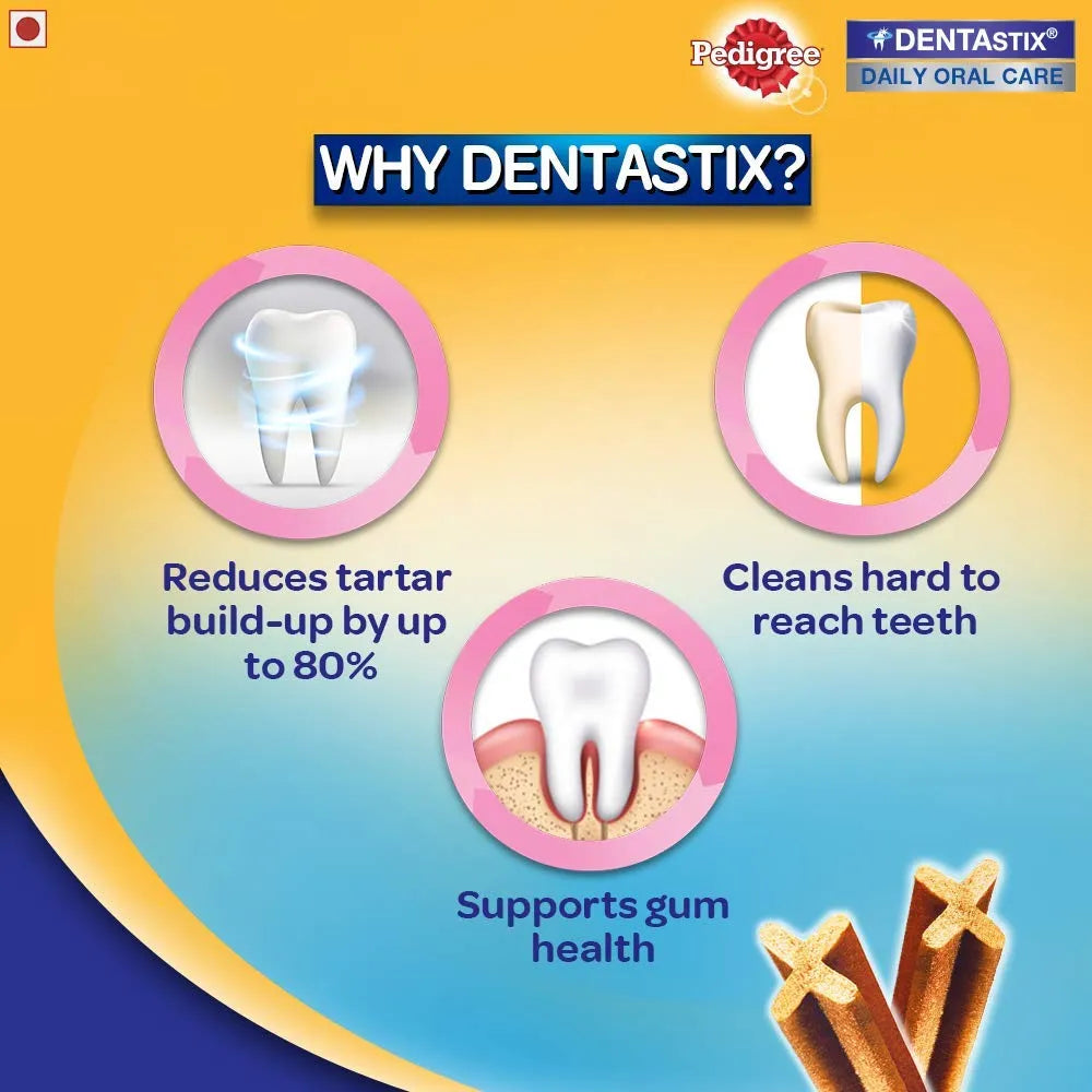 Pedigree Dentastix - Daily Oral Care - 10 to 25 kg Dogs - Adult Dogs - 180g (Pack of 7 Sticks)
