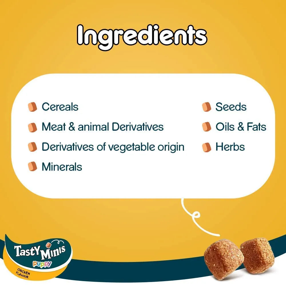 Pedigree Tasty Minis - Chicken Flavor Cubes - Treat for Puppy - 125g