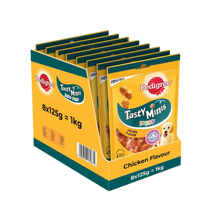 Pedigree Tasty Minis - Chicken Flavor Cubes - Treat for Puppy - 125g