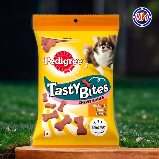 Pedigree Tasty Bites - Chewy Bones - Chicken & Smoke Flavor - Treat for Puppy & Dogs - 50g