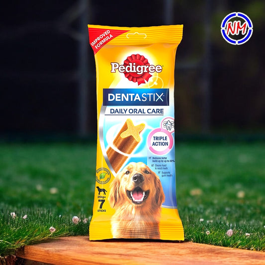 Pedigree Dentastix - Daily Oral Care - 25 kg+ Dogs - Adult Large Breed - 270g (Pack of 7 Sticks)