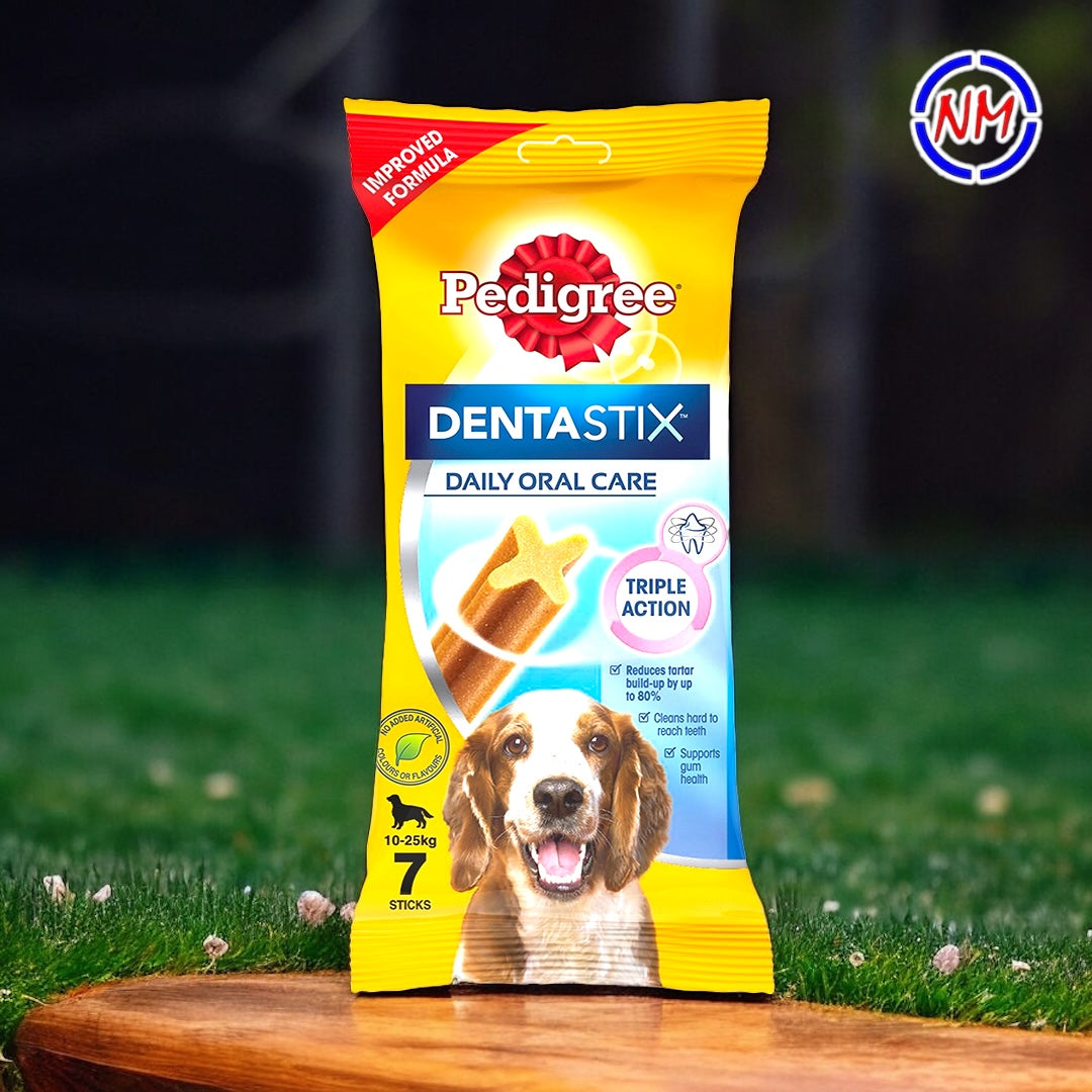 Pedigree Dentastix - Daily Oral Care - 10 to 25 kg Dogs - Adult Dogs - 180g (Pack of 7 Sticks)