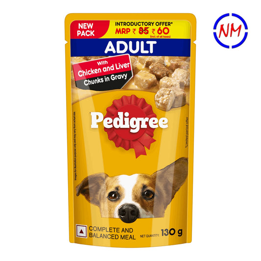Pedigree - Wet Dog Food - Adult - Chicken & Liver Chunks in Gravy 130g