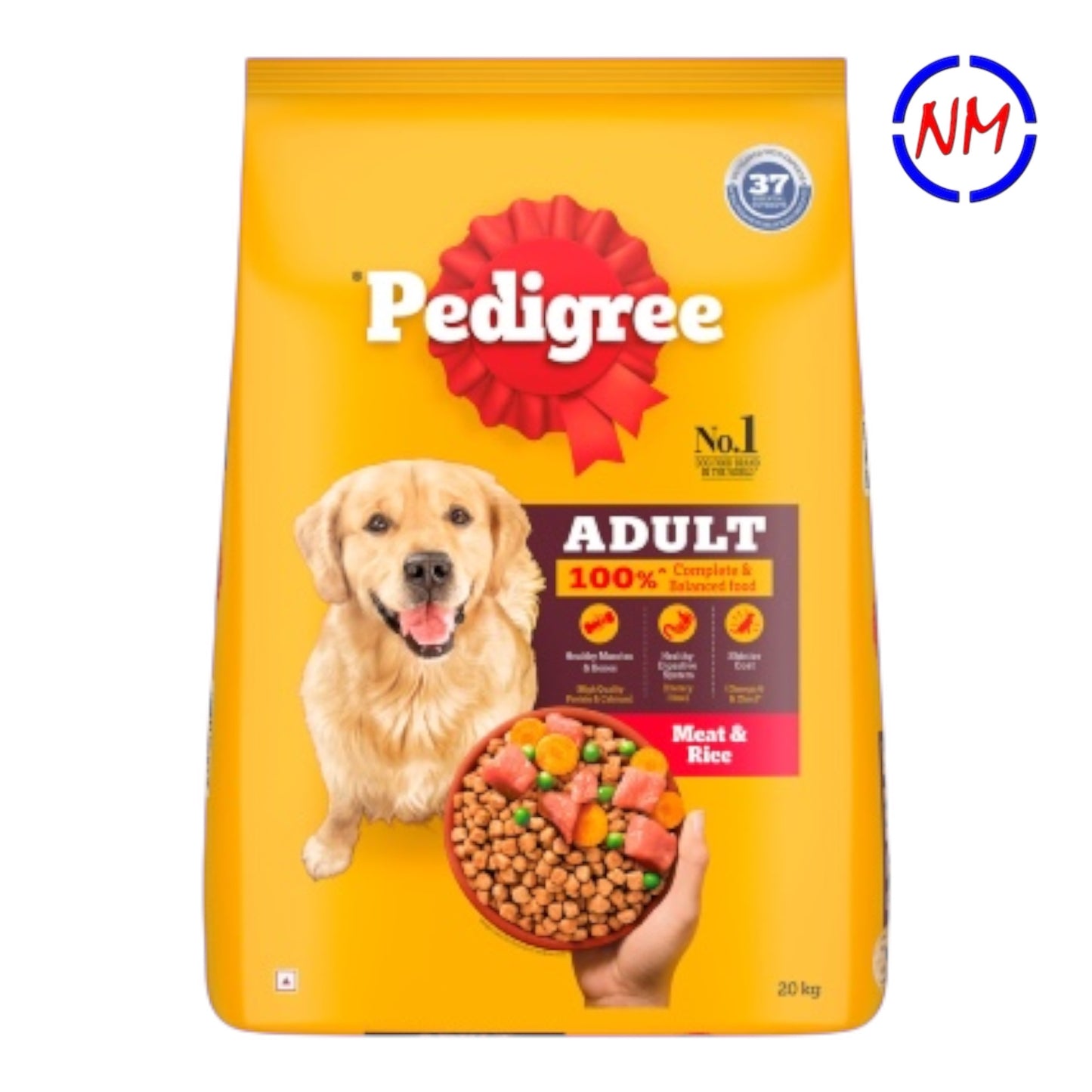 Pedigree Dry Dog Food - Adult - Meat & Rice