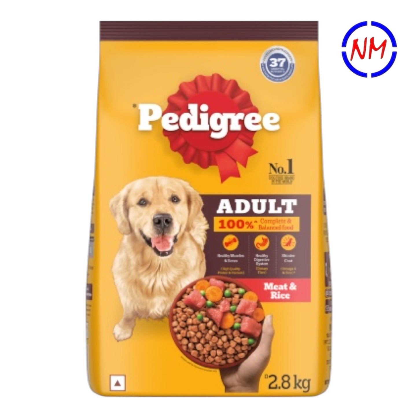 Pedigree Dry Dog Food - Adult - Meat & Rice