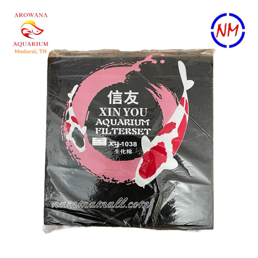 XY 1038 - Xinyou Aquarium Filter Sponge (Black) - 45cm × 45cm × 5cm - Suitable for Top Filter, Canister Filter and Hanging Filters