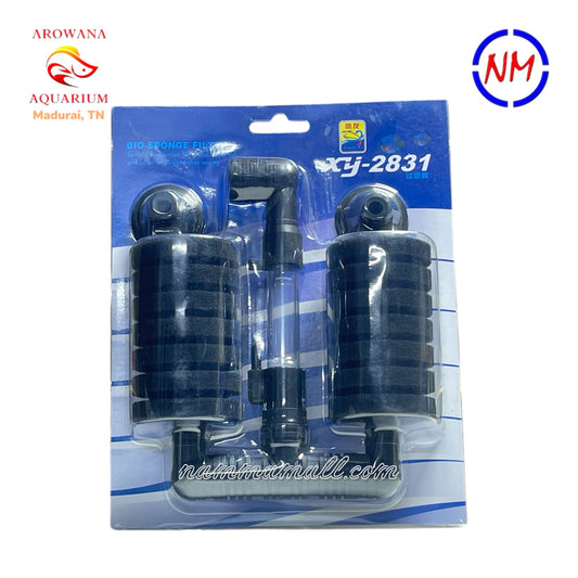 XY 2831 - Xinyou Bio Sponge Filter - Bio Chemical Filter Sponge - Tank Glass Mount Type Filter with Air Duct