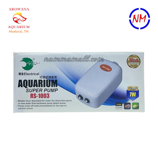RS 1003 RS Electrical Aquarium Two Way Air Pump - Double Way Air Pump - 7W / 3.5 LPM