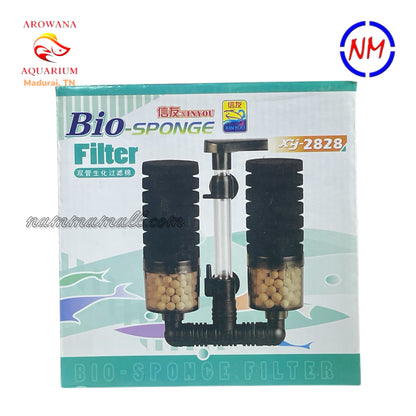 XY 2828 - Xinyou Aquarium Multi-Use Bio Sponge Filter - Advanced hollow quartz balls Filtration