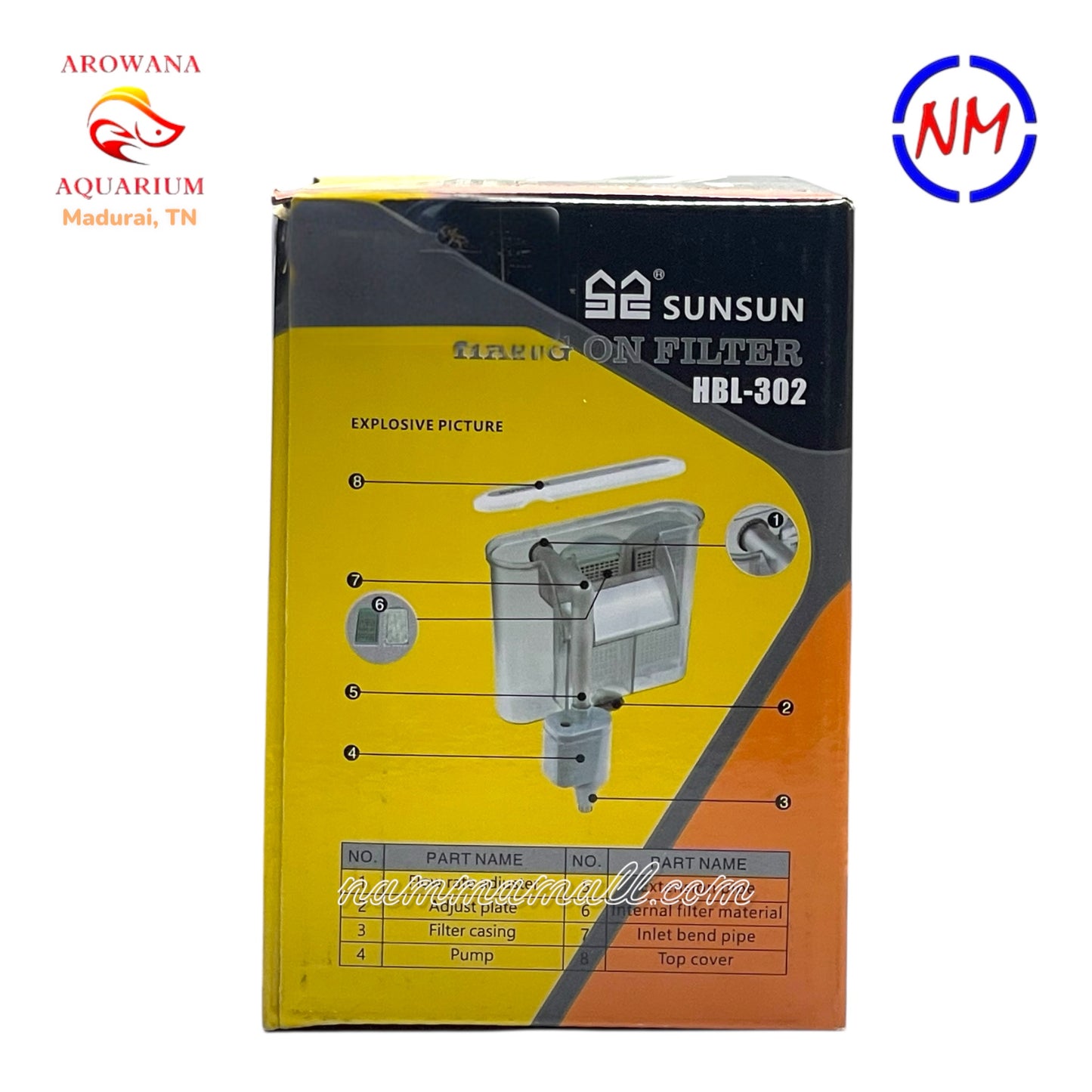 HBL 302 Sunsun Hang On Filter - Aquarium Hanging Filter - 3W
