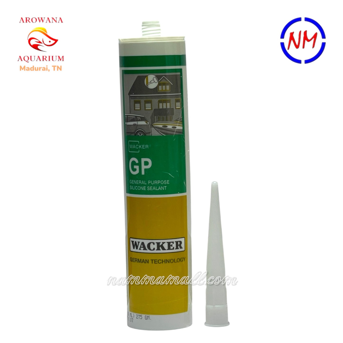 Wacker GP Silicon Adhesive Paste 280ml - Aquarium Small Tank DIY Paste - For 6mm Glass Up to 2 Feet