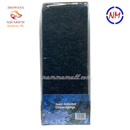 XY 0124 - Xinyou Super Activated Carbon Sponge - 32cm × 12.5cm × 2cm × 1 pcs - Suitable for Top Filter, Hanging Filter and Small Canister Filter